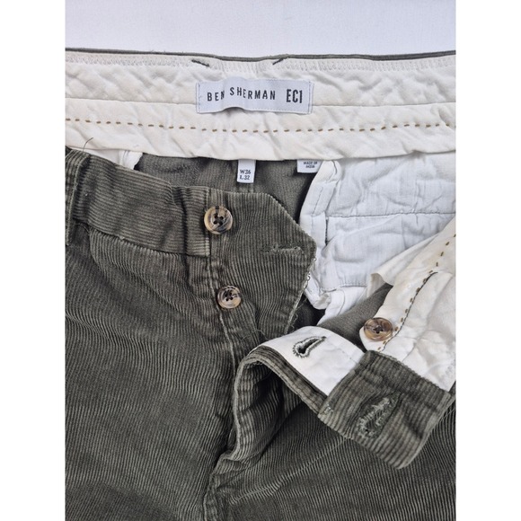 Ben Sherman Other - Ben Sherman W36 L32 Mens Corduroy Pants Slim Olive Green Button Fly EC1